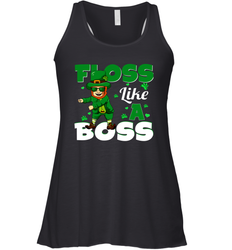 St Patrick's day Leprechaun floss like a boss Racerback Tank - kambletee