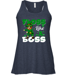 St Patrick's day Leprechaun floss like a boss Racerback Tank - kambletee