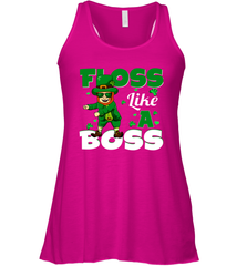 St Patrick's day Leprechaun floss like a boss Racerback Tank - kambletee