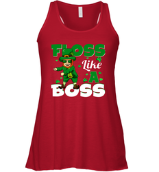 St Patrick's day Leprechaun floss like a boss Racerback Tank - kambletee