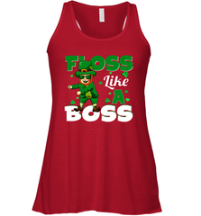 St Patrick's day Leprechaun floss like a boss Racerback Tank - kambletee