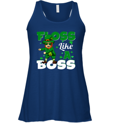 St Patrick's day Leprechaun floss like a boss Racerback Tank - kambletee