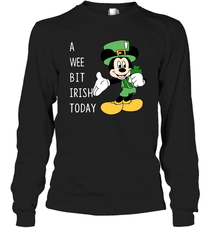 Mickey's Mouse A Wee Bit Irish Today Long Sleeve T-Shirt - kambletee