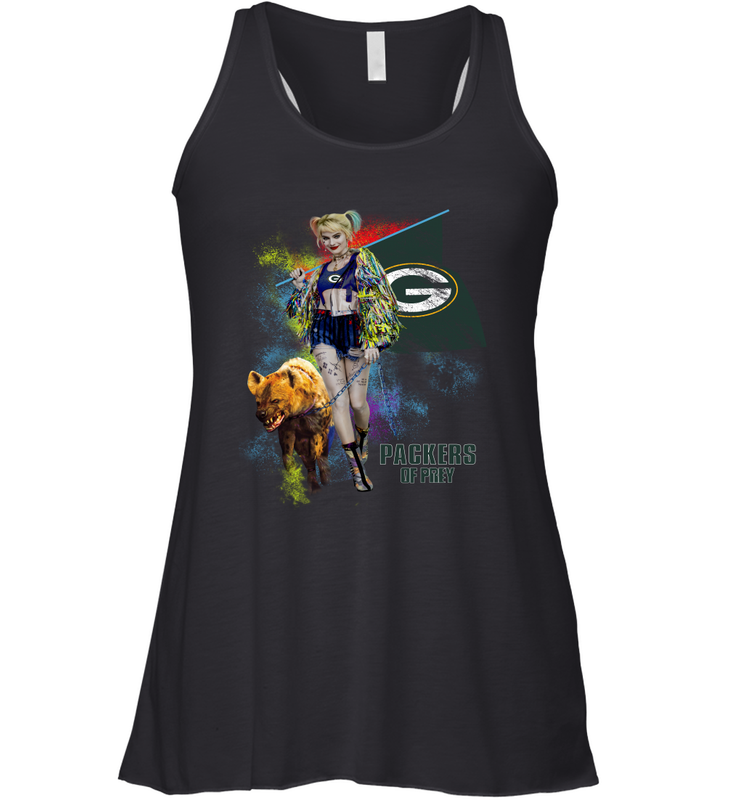Harley Quinn Green Bay Packers Of Prey Racerback Tank - kambletee