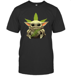 Baby Yoda hug weed Men's T-Shirt - kambletee