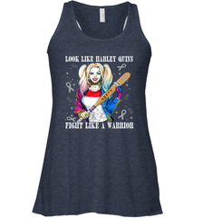 Harley Quinn Fight Like A Warrior Cervical Cancer Awareness Racerback Tank - kambletee