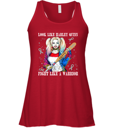 Harley Quinn Fight Like A Warrior Cervical Cancer Awareness Racerback Tank - kambletee