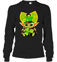 Wu Tang Clan baby Yoda hug Irish clover Long Sleeve T-Shirt - kambletee