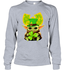 Wu Tang Clan baby Yoda hug Irish clover Long Sleeve T-Shirt - kambletee