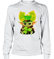 Wu Tang Clan baby Yoda hug Irish clover Long Sleeve T-Shirt - kambletee
