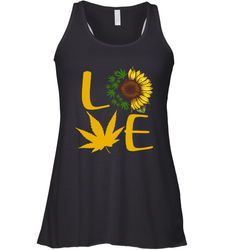 Love Sunflower and Weed Cannabis Racerback Tank - kambletee