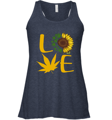 Love Sunflower and Weed Cannabis Racerback Tank - kambletee