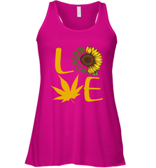 Love Sunflower and Weed Cannabis Racerback Tank - kambletee