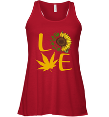 Love Sunflower and Weed Cannabis Racerback Tank - kambletee