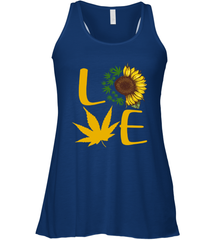 Love Sunflower and Weed Cannabis Racerback Tank - kambletee