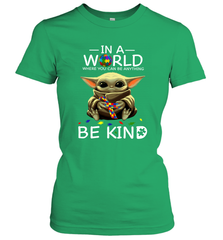 Baby Yoda Autism in a world where you can be anything be kind Women's T-Shirt - kambletee