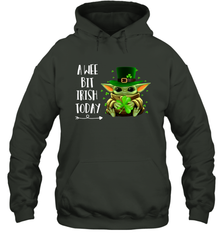 Baby Yoda hug St Patricks Day a wee bit Irish today Hoodie - kambletee