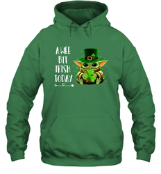 Baby Yoda hug St Patricks Day a wee bit Irish today Hoodie - kambletee
