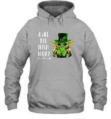 Baby Yoda hug St Patricks Day a wee bit Irish today Hoodie - kambletee