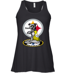 Pitbull Rottweiler I Love Pittsburgh Steelers Racerback Tank - kambletee