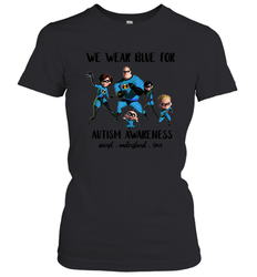 We Wear Blue For Autism Awareness Accept Women's T-Shirt - kambletee