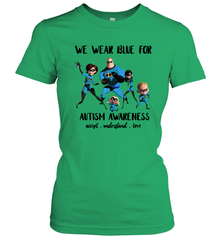 We Wear Blue For Autism Awareness Accept Women's T-Shirt - kambletee