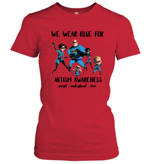 We Wear Blue For Autism Awareness Accept Women's T-Shirt - kambletee