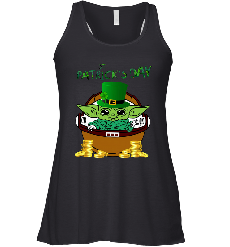 Baby Yoda The Mandalorian Happy St Patrick's Day Racerback Tank - kambletee