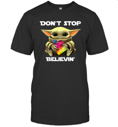 Baby Yoda Autism Awareness dont stop believin Men's T-Shirt - kambletee