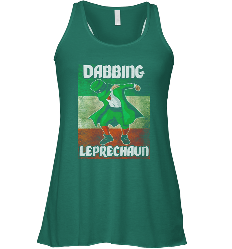 St Patricks Day Irish Dabbing Leprechaun Racerback Tank - kambletee
