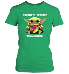 Baby Yoda Autism Awareness dont stop believin Women's T-Shirt - kambletee