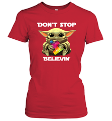 Baby Yoda Autism Awareness dont stop believin Women's T-Shirt - kambletee