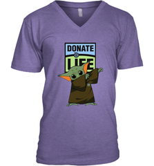 Baby Yoda Dabbing Donate Life Men's V-Neck - kambletee