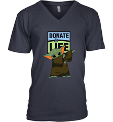 Baby Yoda Dabbing Donate Life Men's V-Neck - kambletee