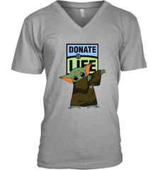 Baby Yoda Dabbing Donate Life Men's V-Neck - kambletee