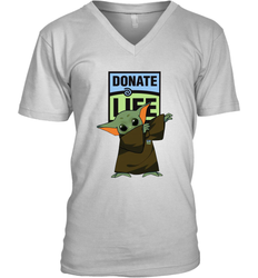 Baby Yoda Dabbing Donate Life Men's V-Neck - kambletee