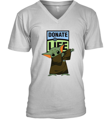 Baby Yoda Dabbing Donate Life Men's V-Neck - kambletee