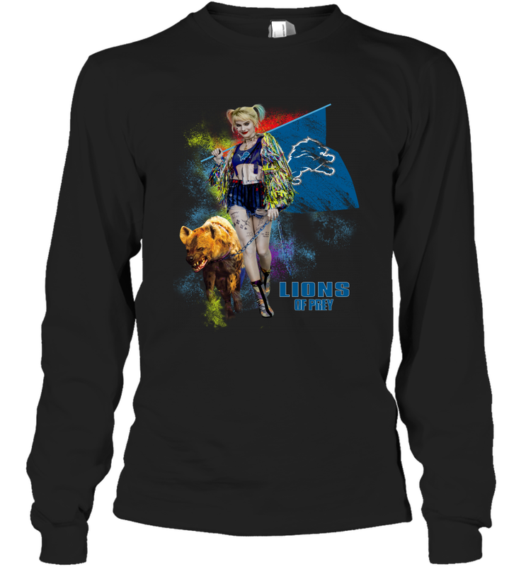 Harley Quinn Detroit Lions Of Prey Long Sleeve T-Shirt - kambletee