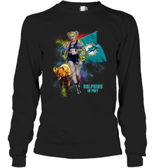 Harley Quinn Miami Dolphins Of Prey Long Sleeve T-Shirt - kambletee