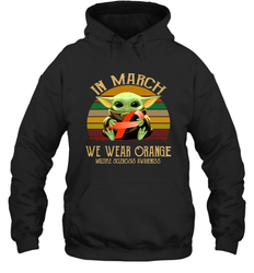 Star Wars Baby Yoda hug Multiple Sclerosis Awareness in March Hoodie - kambletee