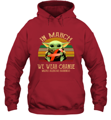 Star Wars Baby Yoda hug Multiple Sclerosis Awareness in March Hoodie - kambletee