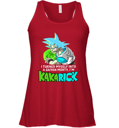 Kakarick I turned myself into a saiyan Rick And Morty Racerback Tank - kambletee