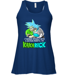 Kakarick I turned myself into a saiyan Rick And Morty Racerback Tank - kambletee