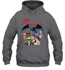 Chick Fil A Mashup Baby Yoda Baby Groot Toothless Stitch Gizmo Hoodie - kambletee