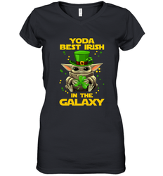Baby Yoda Best Irish In The Galaxy Women's V-Neck - kambletee