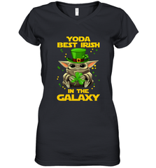 Baby Yoda Best Irish In The Galaxy Women's V-Neck - kambletee