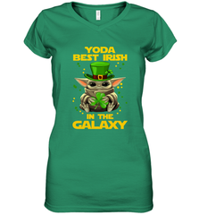 Baby Yoda Best Irish In The Galaxy Women's V-Neck - kambletee
