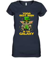 Baby Yoda Best Irish In The Galaxy Women's V-Neck - kambletee