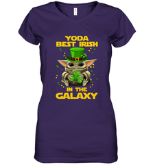 Baby Yoda Best Irish In The Galaxy Women's V-Neck - kambletee