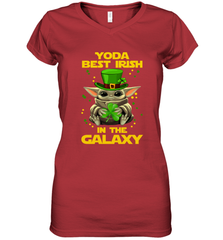Baby Yoda Best Irish In The Galaxy Women's V-Neck - kambletee